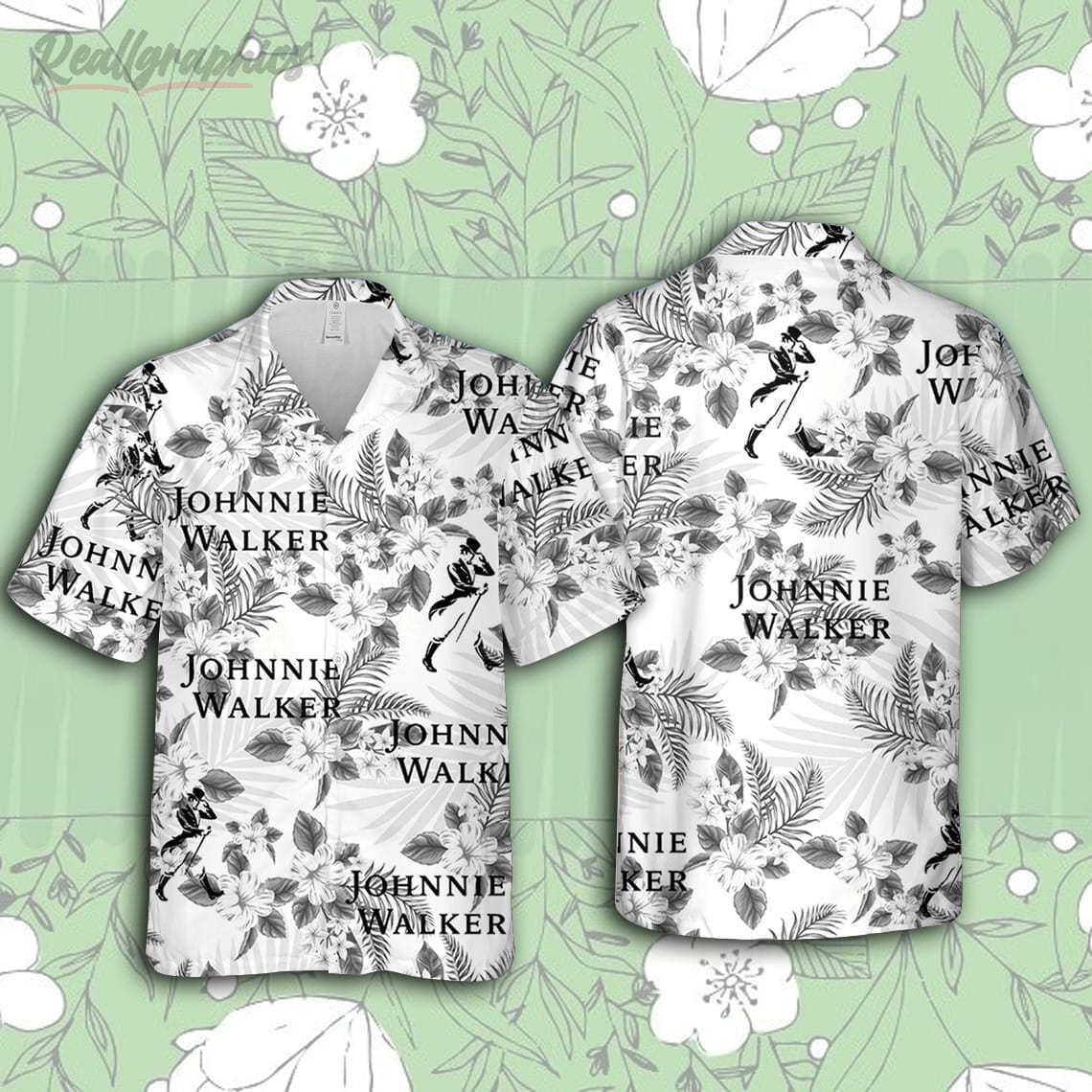 johnnie walker hawaiian flowers pattern shirt hawaiian beer lover shirt