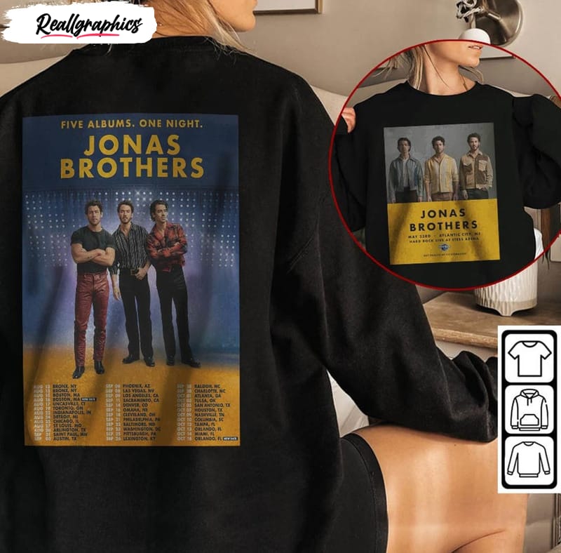 jonas brothers music concert five albums one night shirt
