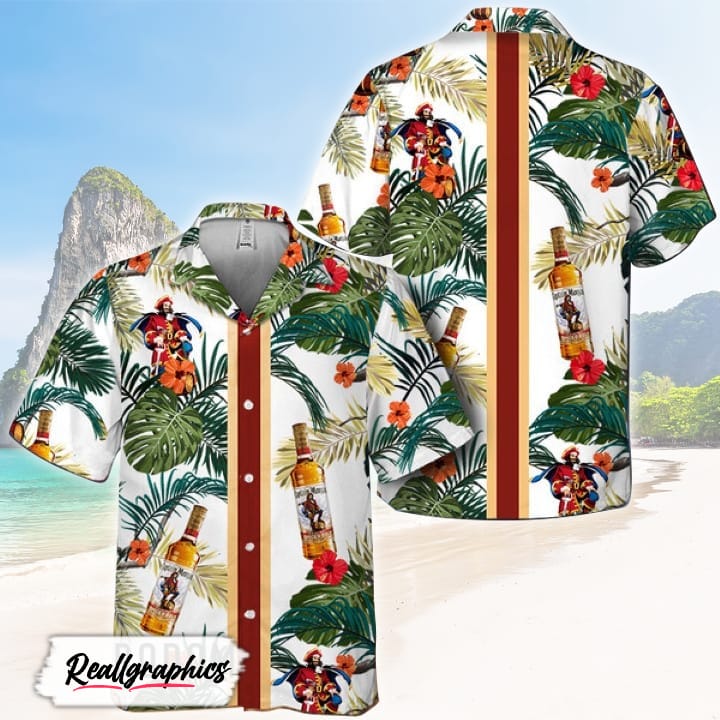 tropical summer flowers captain morgan hawaiian shirt shirt for summer