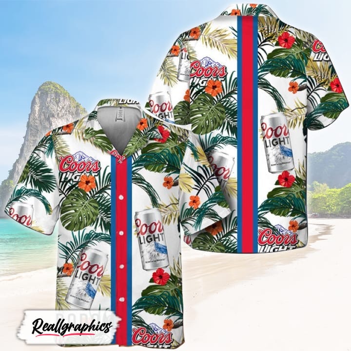 tropical summer flowers coors light hawaiian shirt shirt for summer