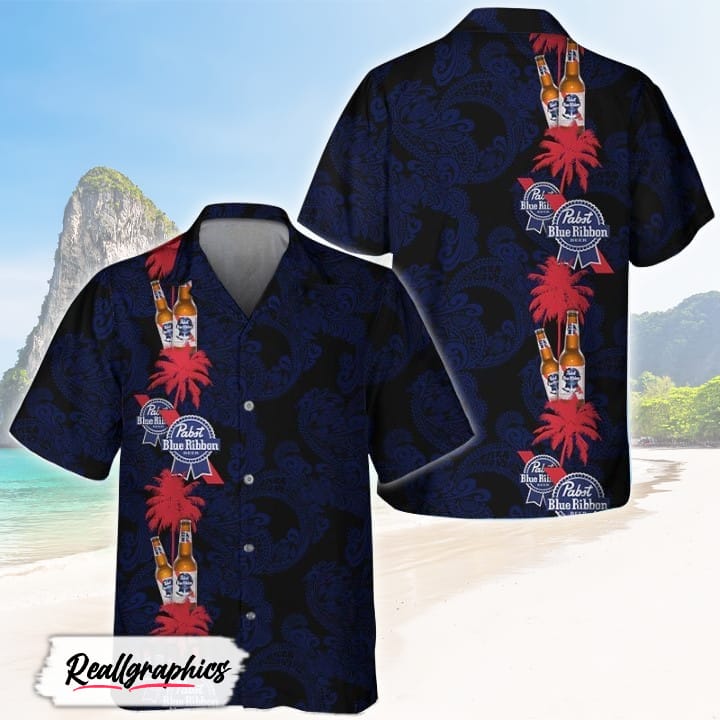 tropical vibes pabst blue ribbon hawaiian shirt shirt for summer