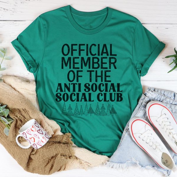 official member of the anti social club christmas tee shirt