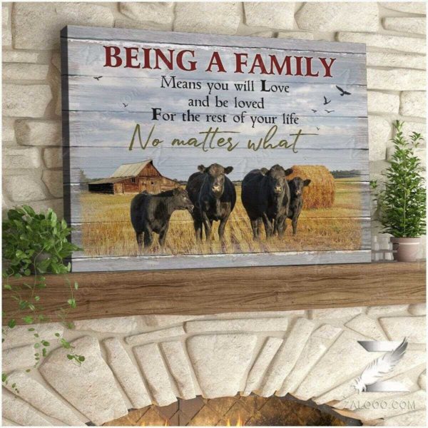being a family cow wall art (canvas & poster)