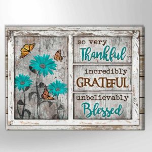 butterfly thankful grateful blessed wall art floral decor