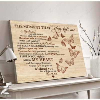 the moment that you left me butterfly wall art decor