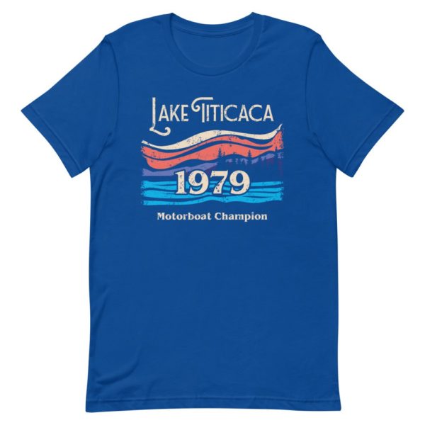 lake titicaca motorboat champion unisex t-shirt