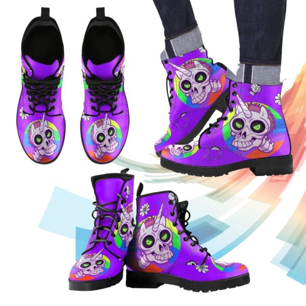 zombie unicorn custom leather look boots