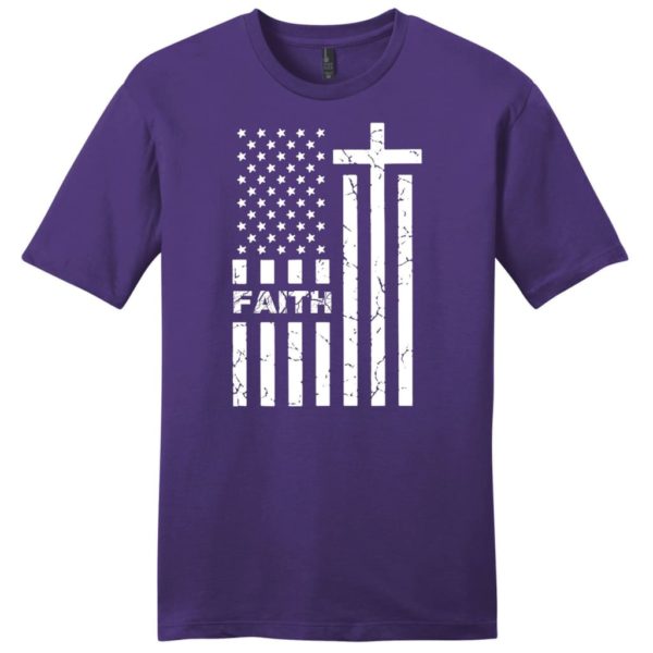 american flag and faith mens christian t-shirt