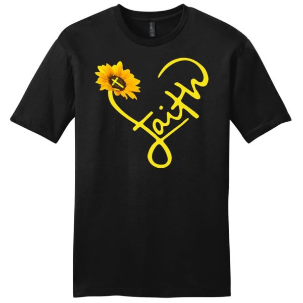 faith cross sunflower mens christian t-shirt