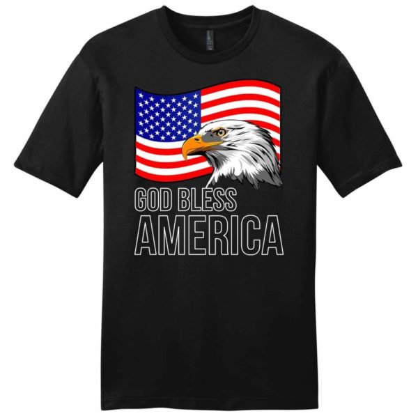 god bless american flag mens christian t-shirt