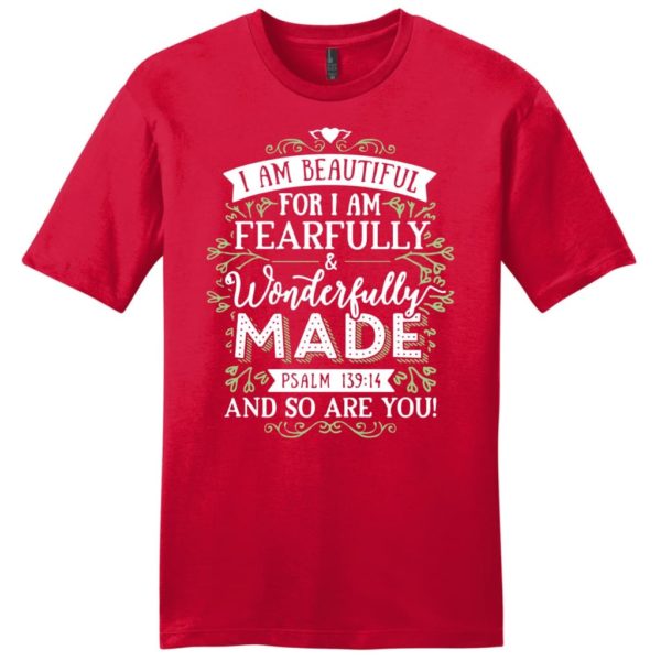 i am fearfully and wonderfully made mens christian t-shirt