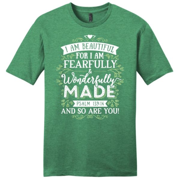 i am fearfully and wonderfully made mens christian t-shirt