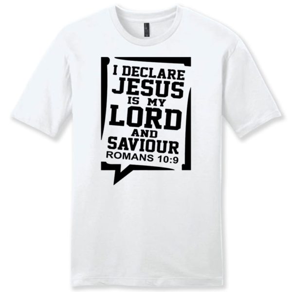 jesus my lord and saviour romans 10:9 mens christian t-shirt