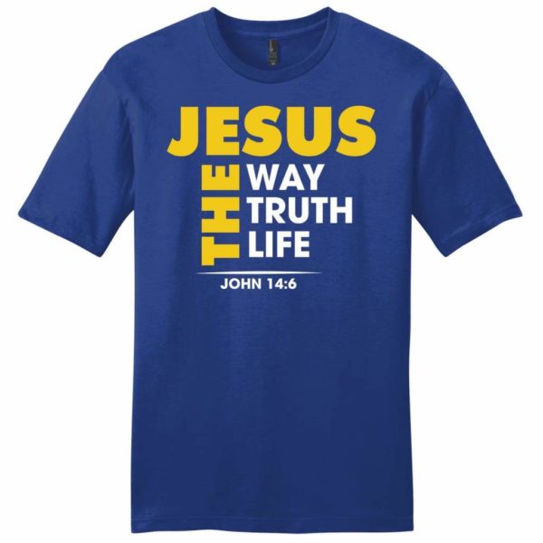 jesus the way the truth and the life john 14:6 mens christian t-shirt