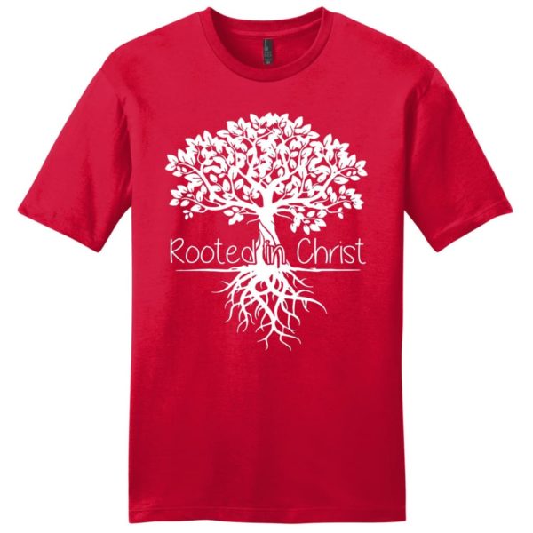 rooted in christ shirt - mens christian t-shirt