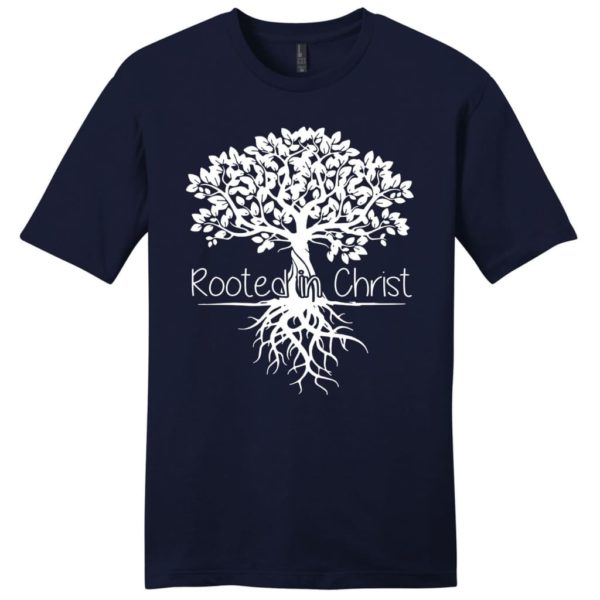 rooted in christ shirt - mens christian t-shirt