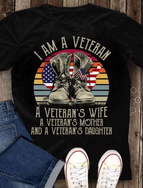 veteran a veteran a wife a mother and daughter unisex t-shirt