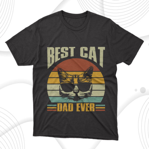 father's day gift best cat dad ever cat t-shirt