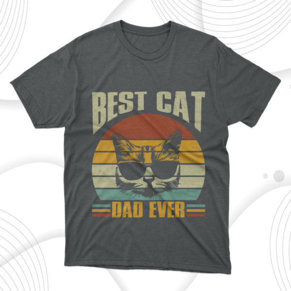 father's day gift best cat dad ever cat t-shirt