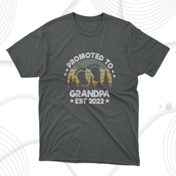 promoted to grandpa est 2022 t-shirt, gift for dad