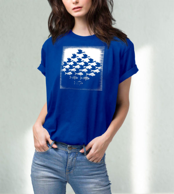 escher's sky and water t-shirt