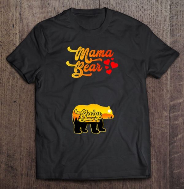 mama bear baby bear wildlife gender reveal baby announcement t-shirt