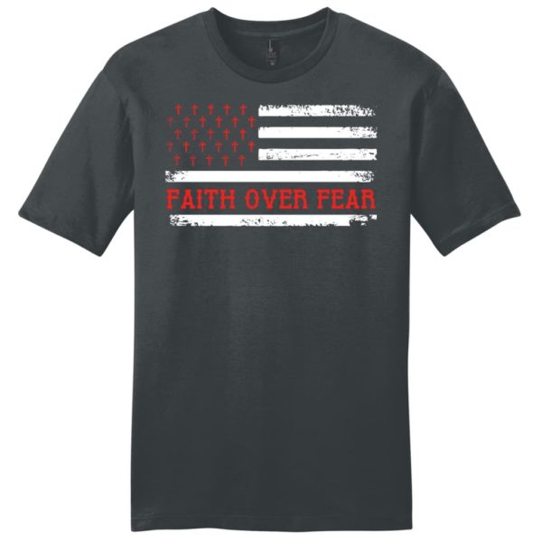 patriotic christian, faith over fear american flag t-shirt