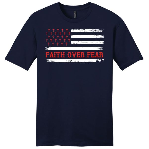 patriotic christian, faith over fear american flag t-shirt