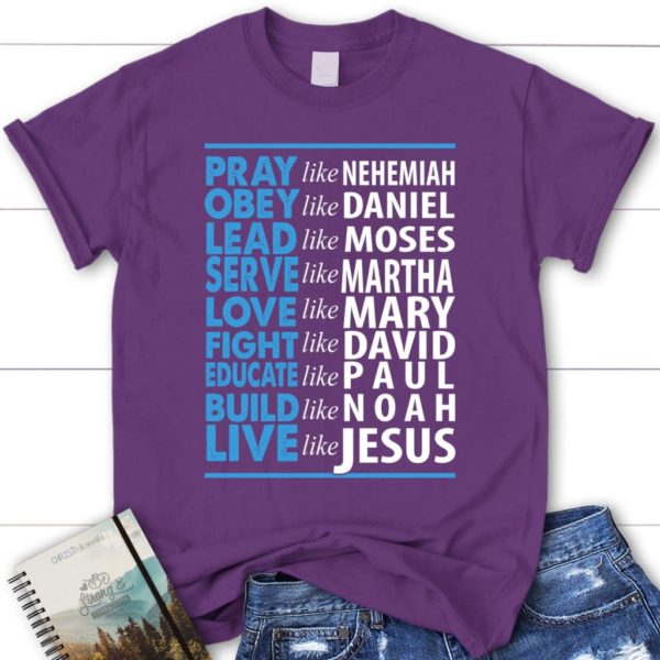 pray like nehemiah educate like paul build like noad t-shirt