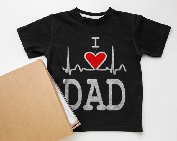 heartbeat i love dad shirt