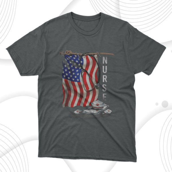 patriotic nurse 4th of july american flag sunflower love unisex t-shirt