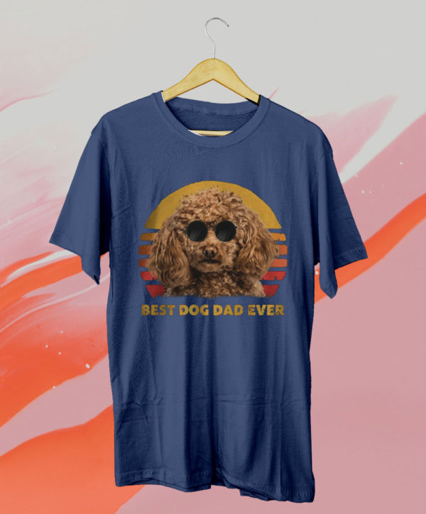 vintage best poodle dog dad ever puppy fathers day unisex t-shirt