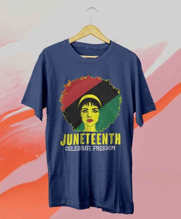 black queen juneteenth celebrate freedom t-shirt