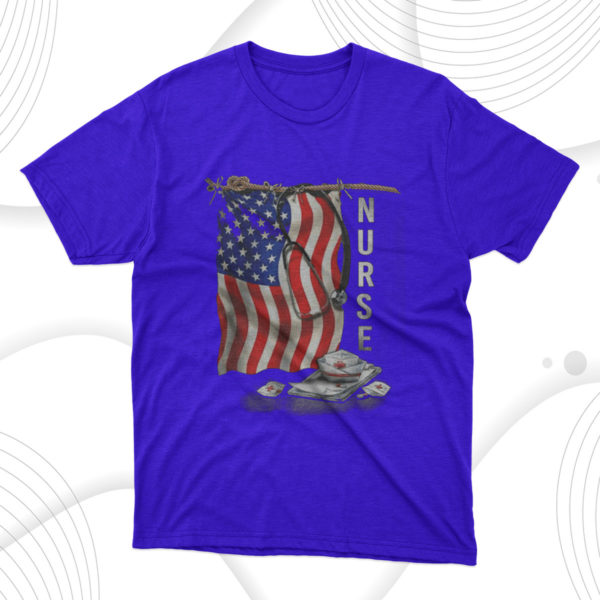 patriotic nurse 4th of july american flag sunflower love unisex t-shirt