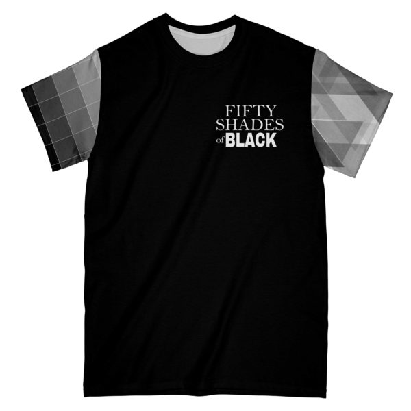 50 shades of black blackfriday all over print t-shirt