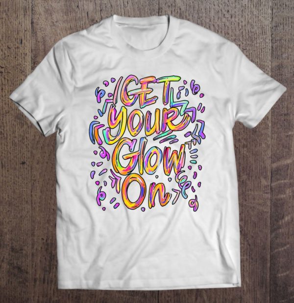 glow design for kids and adults, in bright colors 80 theme t-shirt