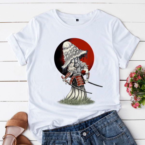 samurai mushroom with sword at sunset t-shirt