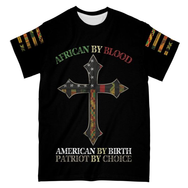 african by blood all over print t-shirt