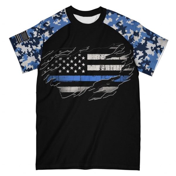 back the blue all over t-shirt