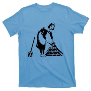 banksy cleaning lady t-shirt