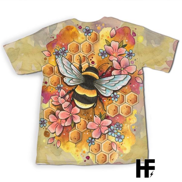 bee hive colorful all over t-shirt