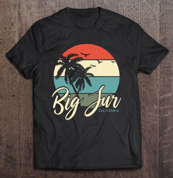 big sur california palm tree t-shirt