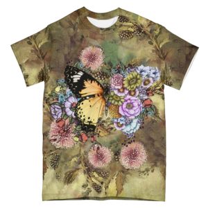 butterfly in bloom all over t-shirt