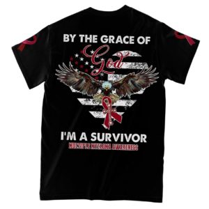 by the grace of god i'm a survivor multiple myeloma awareness all over print t-shirt