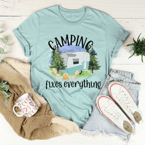 camping fixes everything unisex t-shirt