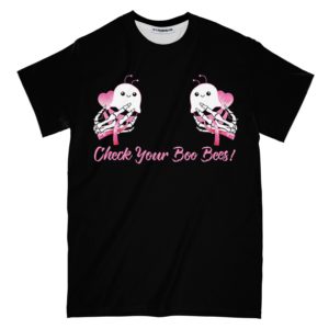 check your boo bees wings breast cancer awareness full printed t-shirt