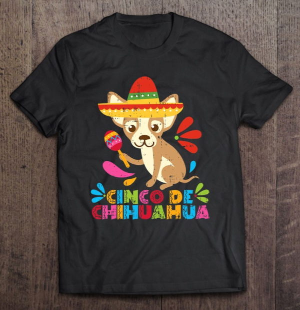 cinco de mayo dog mexican chihuahua fiesta maracas t-shirt