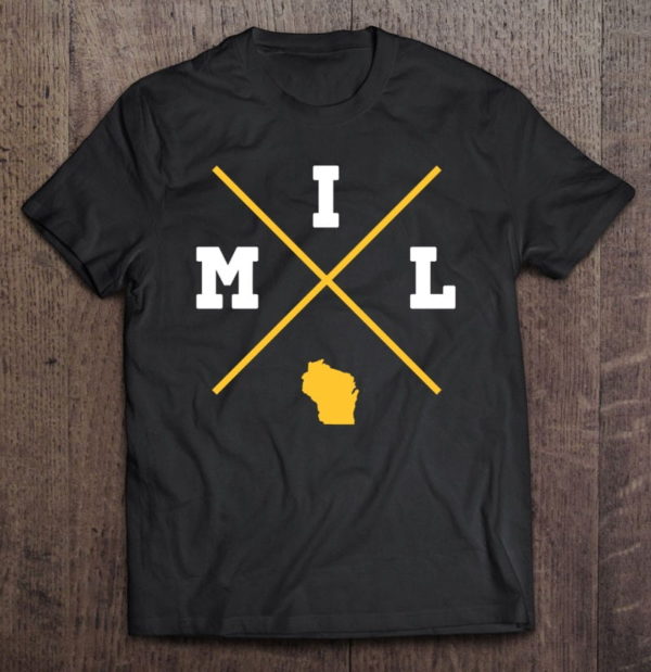 classic mil milwaukee wisconsin yellow vintage state outline t-shirt