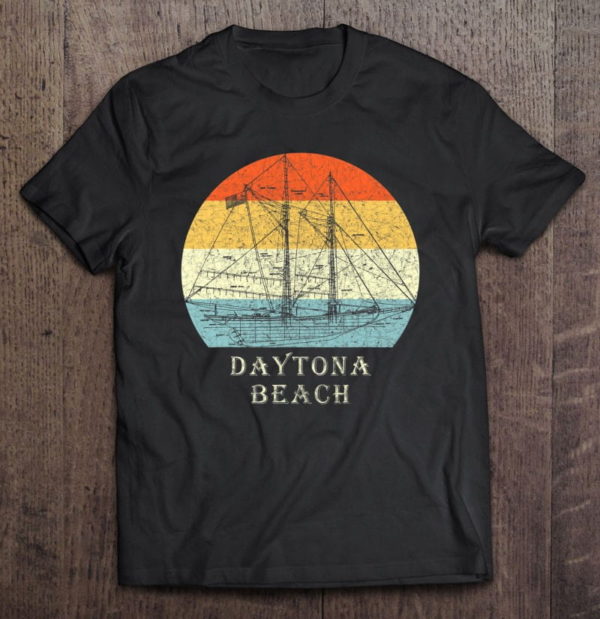 daytona beach, florida vintage retro sailboat vacation t-shirt