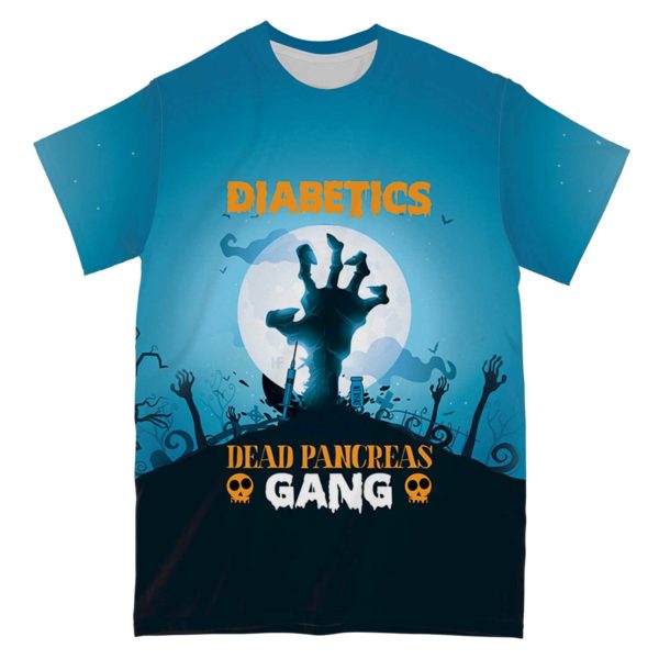 diabetics dead pancreas gang all over print t-shirt, diabetes awareness month shirt
